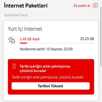 Vodafone Red Pass Paketlerinde Ani İnternet Tükenmesi Sorunu