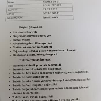Erkunt Traktörde Ardı Arkası Kesilmeyen Arızalar Ve Çözüm Bulamama