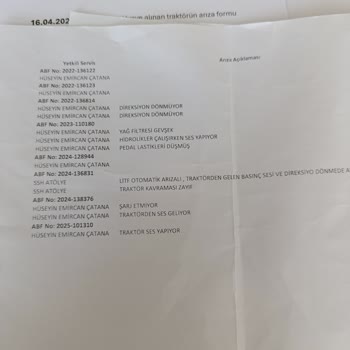 Erkunt Traktörde Ardı Arkası Kesilmeyen Arızalar Ve Çözüm Bulamama