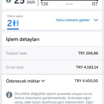 THY Uygulamasında Seçtiğim Bilet Tarihi Otomatik Olarak Yanlış Değiştirildi