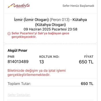 Yanlış Sefer Bilgisi Ve Yetersiz Personel Nedeniyle Mağduriyet Yaşadım