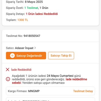 Kullanılmayan Ürün İadesi Reddedildi, Mağdur Edildim