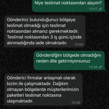 Eve Teslimat Seçeneği Sunulmasına Rağmen Ürün Teslimat Noktasına Gönderildi