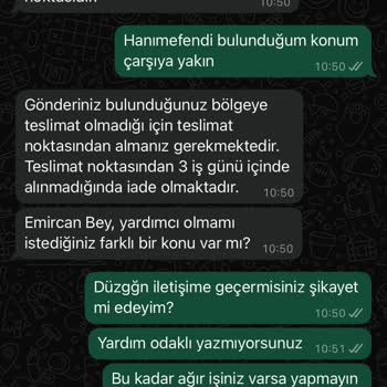 Eve Teslimat Seçeneği Sunulmasına Rağmen Ürün Teslimat Noktasına Gönderildi