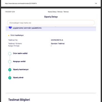 Teknosa Siparişim Teslim Edilmeden İade Edildi Paramı Değil Ürünü İstiyorum