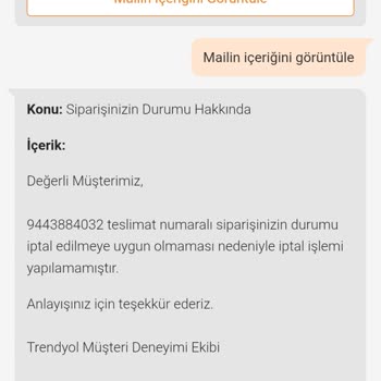 Sipariş İptali Ve Para İadesi Talebim Cevapsız Kaldı