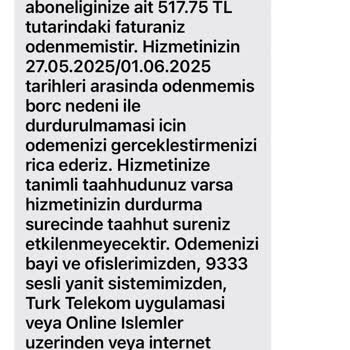 Kullanılmayan İnternet Paketi Hatalı Olarak Tüketilmiş Gösteriliyor