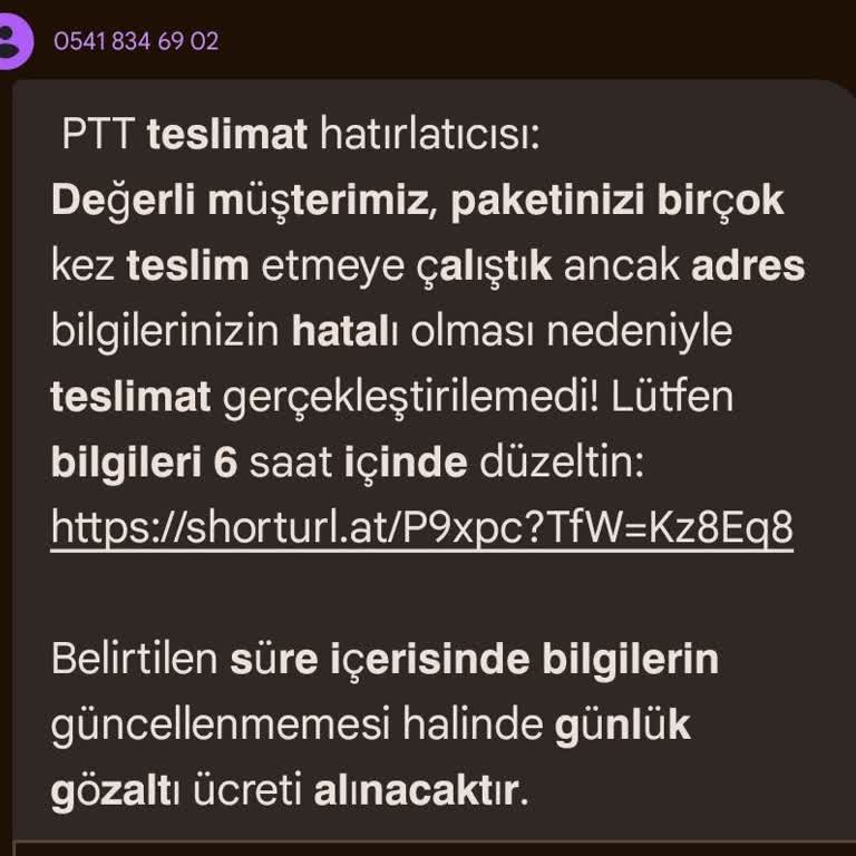 PTT Adına Gönderilen Sahte Mesajlara Karşı Uyarı