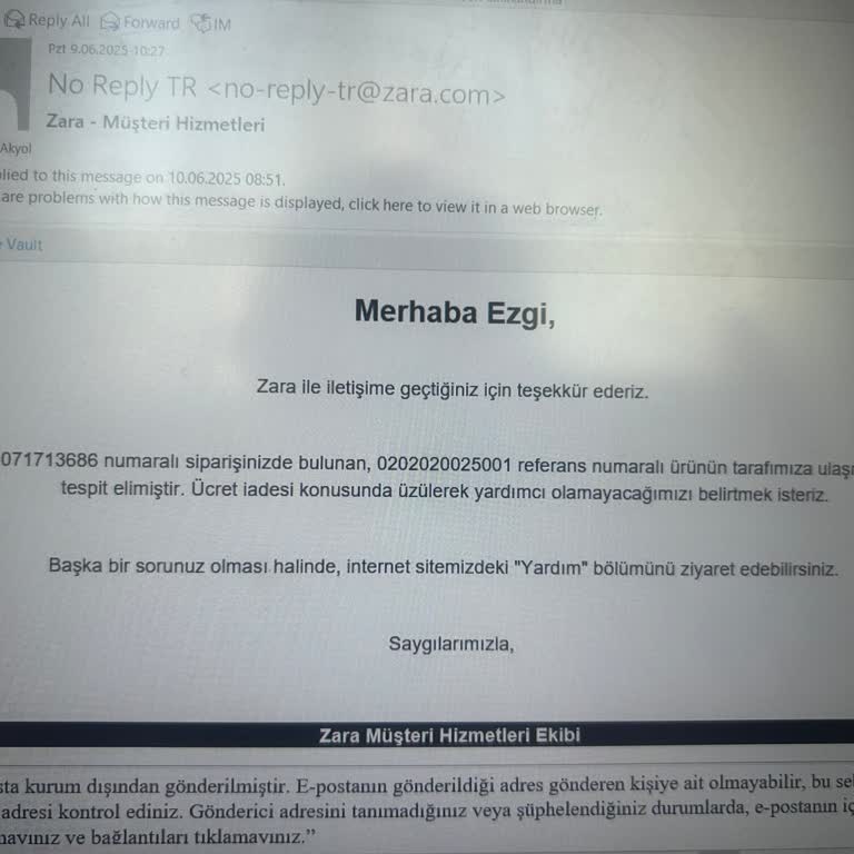 Zara İade Sürecinde Teslimat Belirsizliği Yaşadım