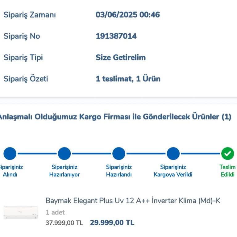 Kargo Firmasının Hataları Nedeniyle Klimam Teslim Edilmedi, Mağdur Oldum