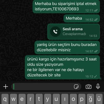 Sipariş İptali Ve Yanlış Ürün Sorununda Müşteri Hizmetleri Yetersizliği