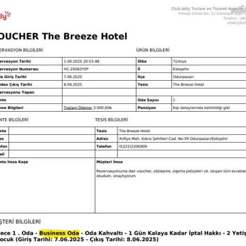 Jolly Tur'dan Aldığım Oda Ve Kahvaltı Hayal Kırıklığı Yarattı