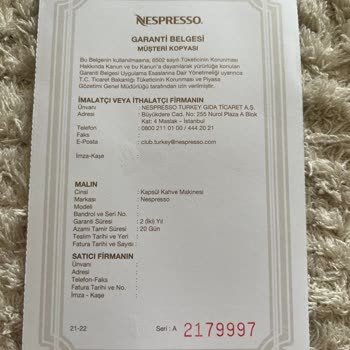 Kireç Uyarısı Veren Kahve Makinem Tamir Edilmiyor, Çözüm Bekliyorum