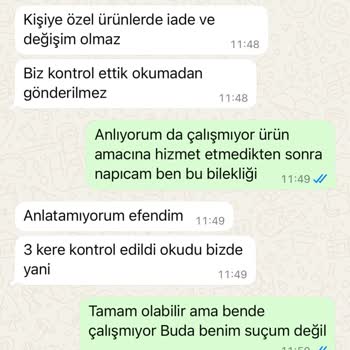 Bozuk Kişiselleştirilmiş Ürün İçin Çözüm Sunulmuyor