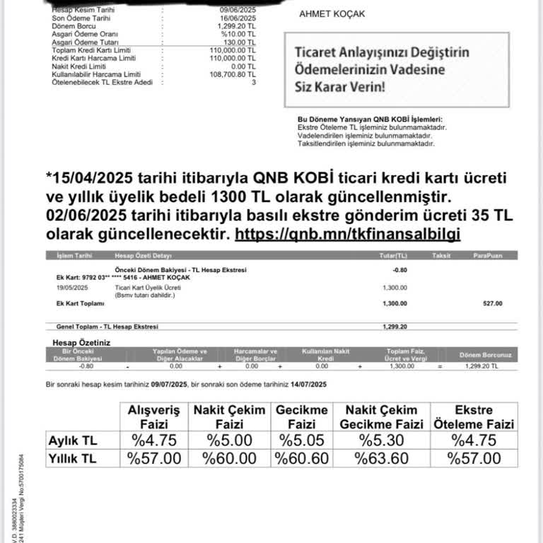 Kredi Kartıma İzinsiz Yıllık Aidat Yansıtıldı İadesini İstiyorum