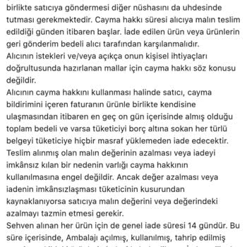 Ücret İadesi ve Ürün Değişimi Sürecinde Yaşanan Sorun