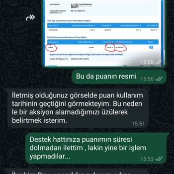 Worldcard Puanım Süresi Dolmadan Kullanılamadı, Mağdur Edildim