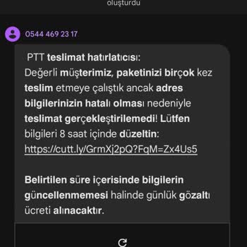 PTT Adına Gelen Sahte Mesaj Ve Kişisel Bilgi Güvenliği Endişesi
