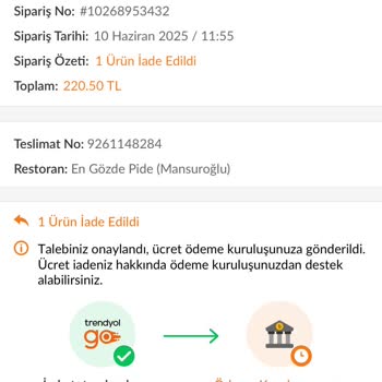 En Gözde Restaurant Siparişin Geç Gelmesi Ve Bozuk Ürün Mağduriyeti!
