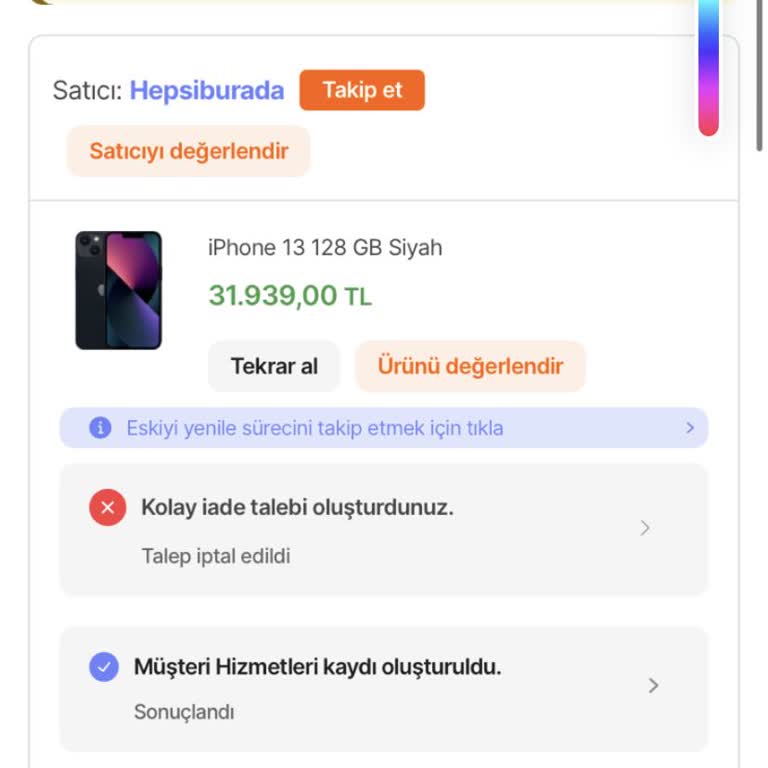 Hepsiburada Eskiyi Yenile Kampanyasında Cihaz İadesi Ve İletişim Sorunu