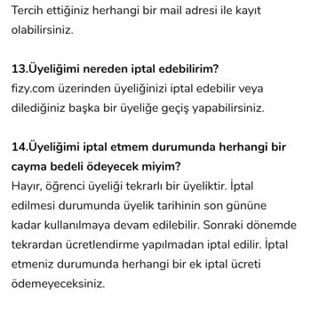 Fizy Üyeliğimi İptal Edemiyorum Ve Destek Alamıyorum