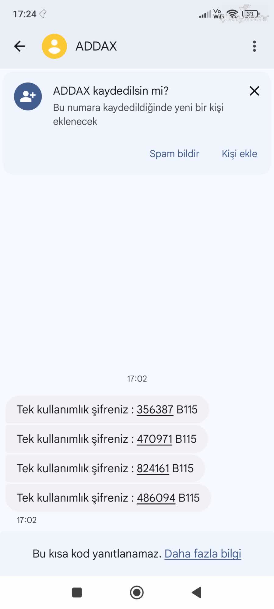 Addax Bilgim Dışında Gelen Onay Kodları Ve Numara Kullanımı