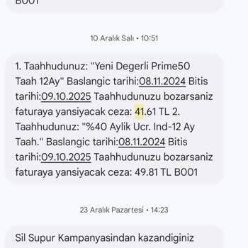 Cayma Bedeli Ve Bilgilendirme Eksikliği Nedeniyle Yüksek Fatura Mağduriyeti