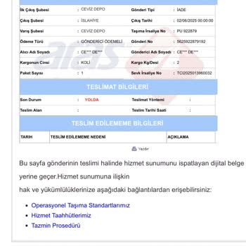 Ürün Elime Ulaşmadan İade Edildi Firma İlgisizliği Üzücü