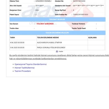Aras Kargo Teslimat Yapmadan Yanlış Bilgi Verip Kargomu İade Etti
