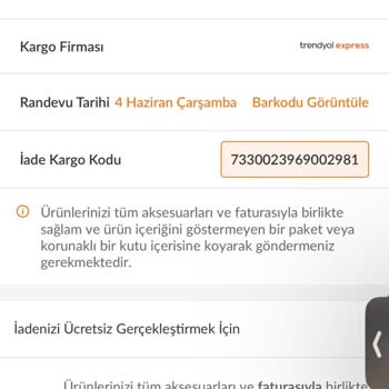 Trendyol Express'in İade Sürecinde Tekrarlanan Hataları Ve Yanlış Bilgilendirme Nedeniyle Yaşanan Mağduriyet
