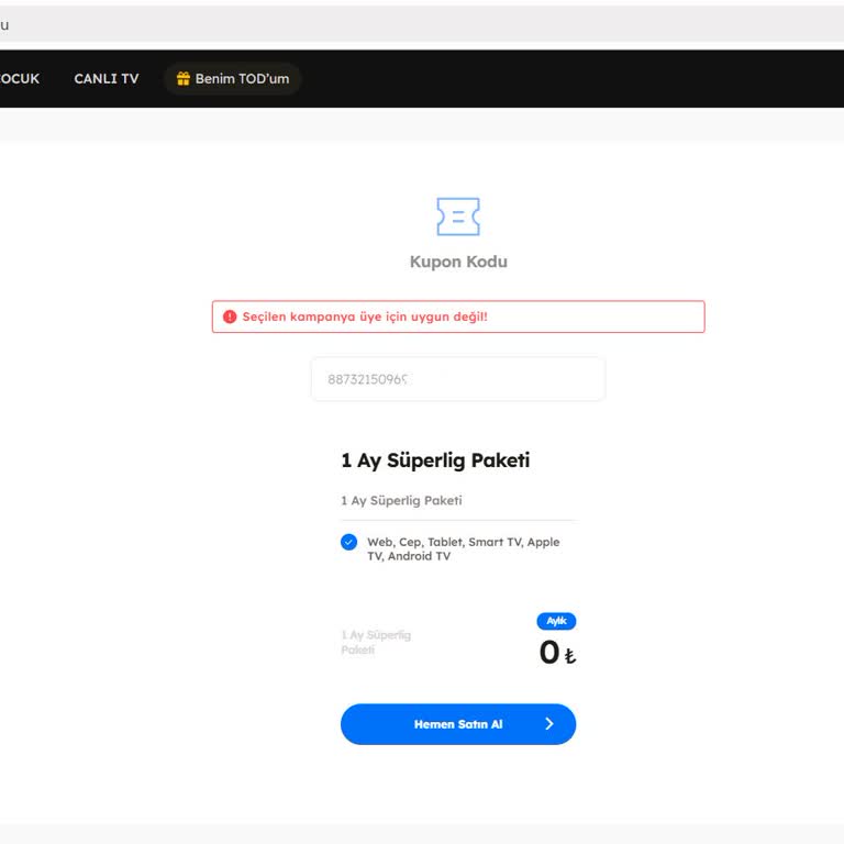 Kampanya Hediye Kodu Sorunu Ve Çözülmeyen Destek