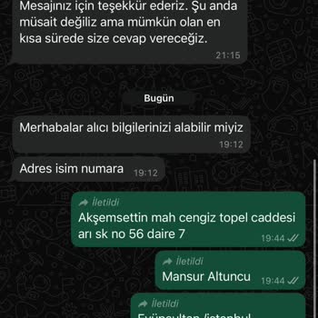 Sipariş Sonrası İletişim Eksikliği Ve Gecikme Yaşadım