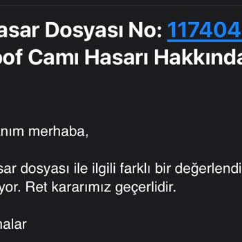 Axa Sigorta Sunroof Hasarını Karşılamadı, Mahkemelik Oldum!