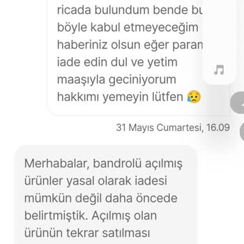 Kullanılmayan Ürünün İadesi Haksız Yere Reddedildi