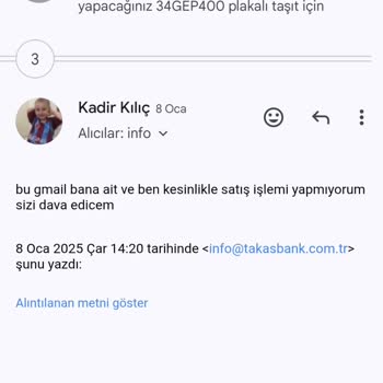 Takasbank'tan Bilgim Dışında Araç Alım Satımına Dair Yanıltıcı Mesajlar Alıyorum