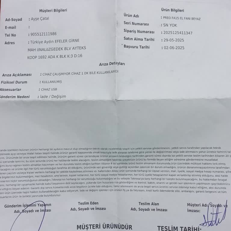 Teknosa'dan Aldığım El Vantilatörü İlk Gün Bozuldu, Değişim Yapılmadı