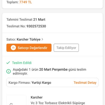 Karcher Teknik Servis 3 Aydır Süpürgemi Teslim Etmiyor Ve Bilgilendirme Yapmıyor