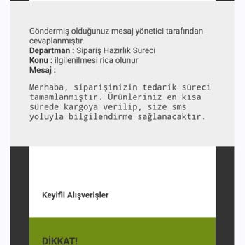 Kapıda Ödeme İle Verilen Siparişin Durumu Hakkında Bilgi Alamıyorum