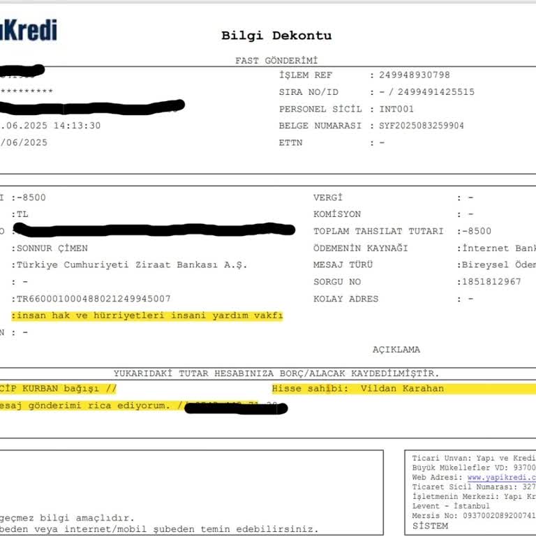 Kurban Bağışım Yanlış Kişi Adına Kesildi, Bilgi Verilmedi