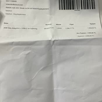 Aldığım Apple Adaptör Ve Kablo Sahte Çıktı