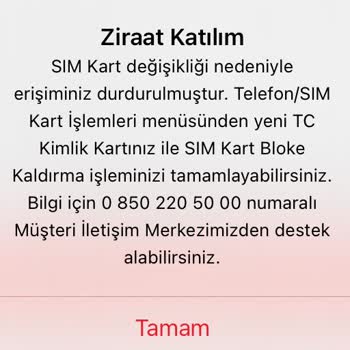 Ziraat Bankası'nda Kimlik Ve SIM Kart Blokesi Nedeniyle Hesaba Erişemiyorum