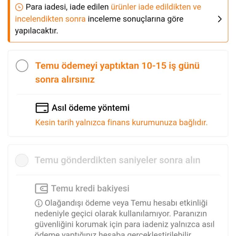 Temu'da İade Sürecinde Kart Blokesi Nedeniyle Para İadesi Sorunu