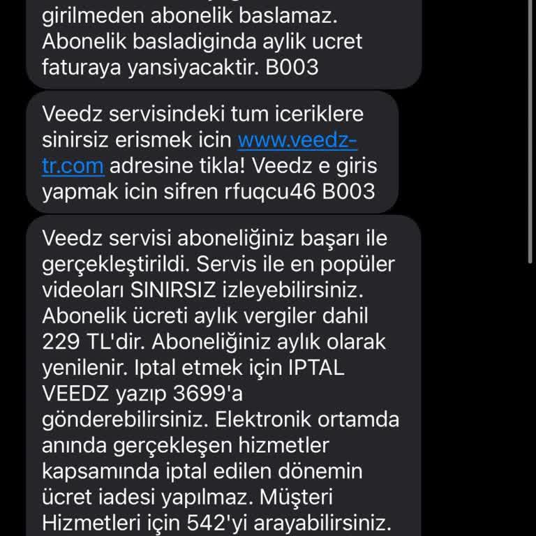 Vodafone Hattımda İzinsiz Veedz Üyeliği Başlatıldı Faturam Kabardı