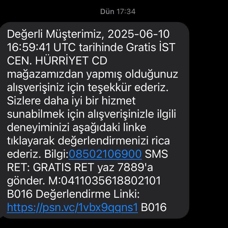 Alışveriş Yapmadığım Halde Yanlışlıkla Mesaj Gönderilmesi