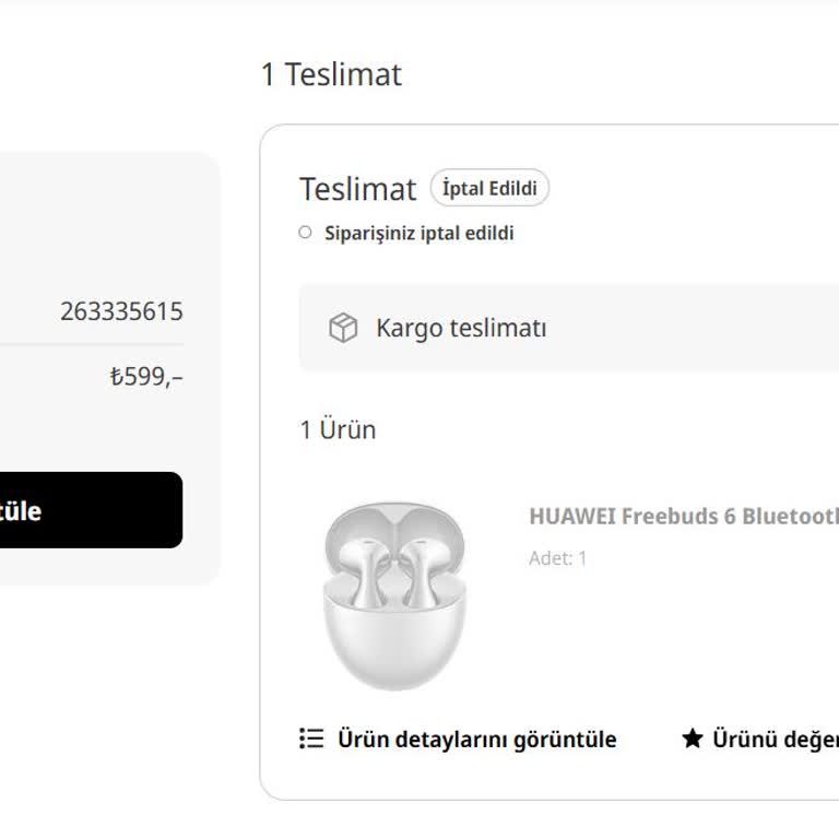 Bilgi Verilmeden Online Siparişin İptal Edilmesi