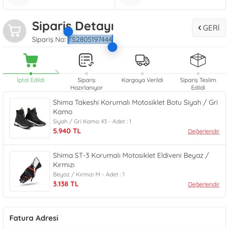 Siparişim İptal Edildi Bilgilendirme Yapılmadı