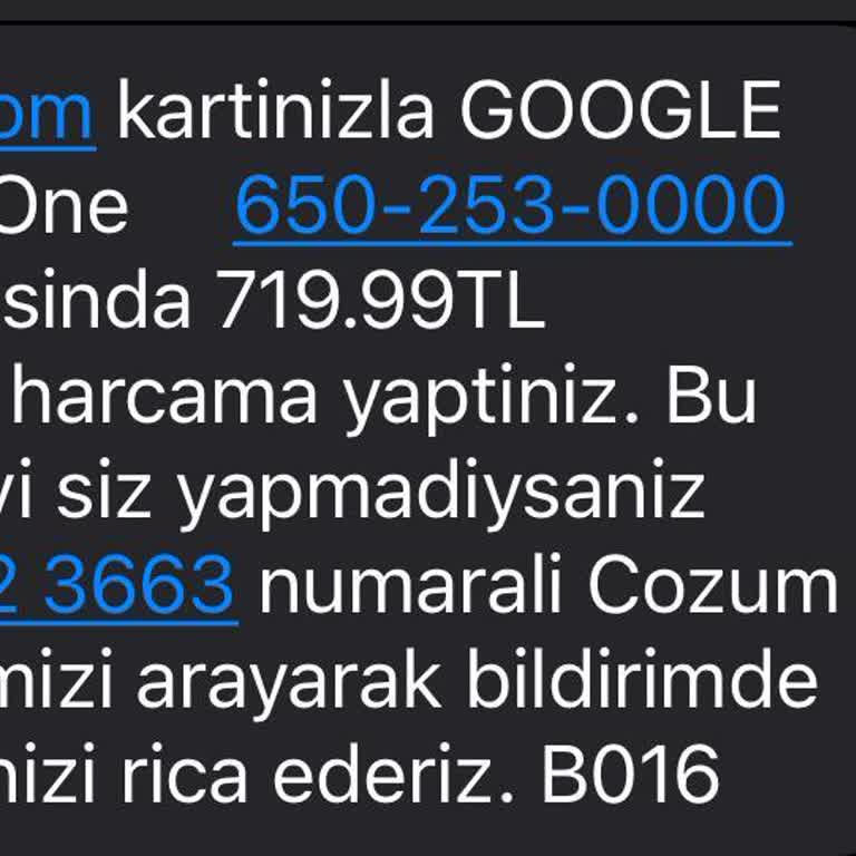 Google One Adıyla Bilgim Dışında Kredi Kartımdan Para Çekildi