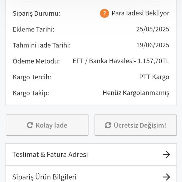 İptal Edilen Siparişin İadesi Yapılmıyor, Müşteri Hizmetlerine Ulaşılamıyor