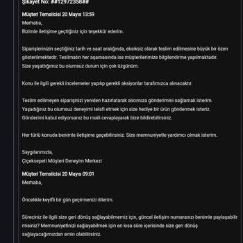 Çiçek Sepeti Siparişim Eksik Geldi Satıcıya Ulaşamıyorum