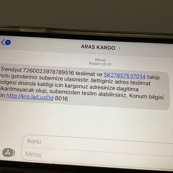 Aras Kargo Şubeden Teslim Almamı İstiyor